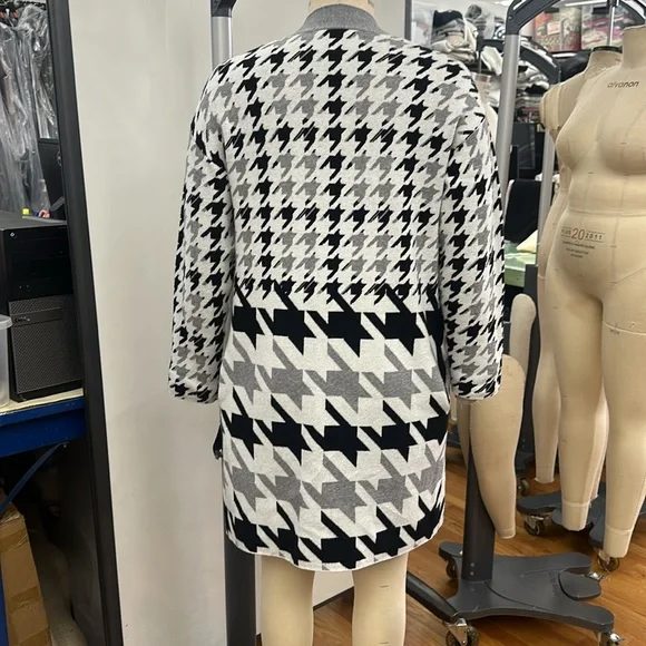 Houndstooth long cardigan - Picture 4 of 6